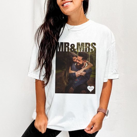 Meneer en mevrouw Photo Block T-shirt