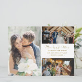 Meneer en mevrouw Photo Collage Wedding Dank u kaa (Staand voorkant)