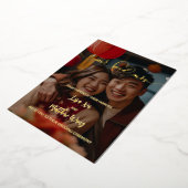 Meneer en mevrouw Photo Gold Foil Wedding Invitati Folie Uitnodiging (Gedraaid)
