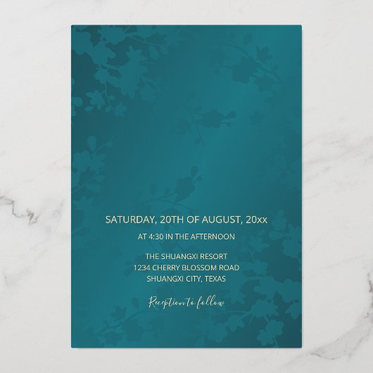 Meneer en mevrouw Photo Gold Foil Wedding Invitati Folie Uitnodiging (Achterkant)