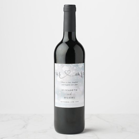Meneer En Mevrouw Proost Op De Liefde Script Winte Wijn Etiket (Voorkant)
