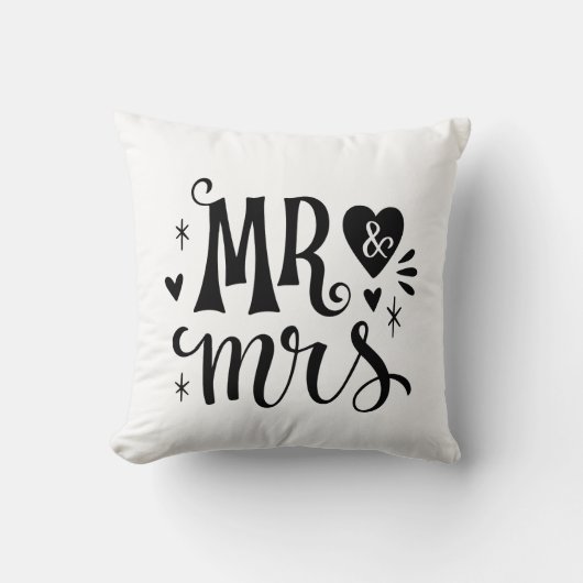 Meneer en mevrouw - Romantisch Keepsake Gift Kussen (Voorkant)