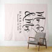 Meneer en mevrouw Roze Trouwfoto Achtergrond Wandkleed (In Situ (horizontaal))