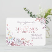 Meneer en mevrouw Roze Uitnodiging voor na-huwelij (Staand voorkant)