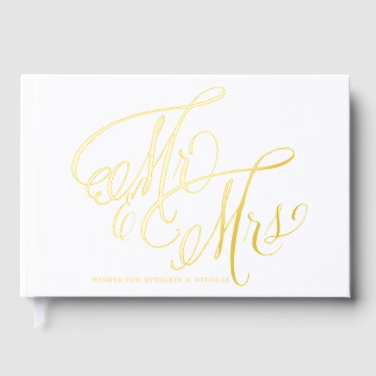 Meneer en mevrouw Rustic Calligraphy Fotobruiloft Gastenboek (Voorkant)