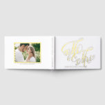 Meneer en mevrouw Rustic Calligraphy Fotobruiloft Gastenboek<br><div class="desc">Dit aanpasbare bruiloft gastenboek is de perfecte manier om de herinneringen aan uw speciale dag vast te leggen. Met "Mr & Mrs." in prachtige rustieke kalligrafie, voegt het een persoonlijke en charmante touch toe aan uw trouwdecor. Met voldoende ruimte voor gasten om hun goede wensen en handtekeningen achter te laten,...</div>