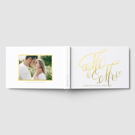 Meneer en mevrouw Rustic Calligraphy Fotobruiloft Gastenboek (Volledig)
