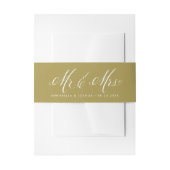 Meneer en mevrouw Rustic Calligraphy Gold Wedding Uitnodigingen Wikkel (Voorkant Voorbeeld)