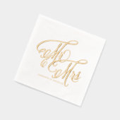 Meneer en mevrouw Rustic Calligraphy Wedding Folie Servetten (Links)