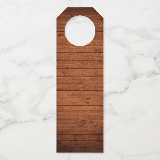 Meneer en mevrouw rustieke houten bordeauxrode blo flessenhanger (Achterkant)