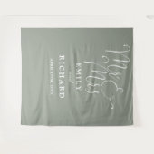 Meneer en mevrouw Sage Green bruiloft foto achterg Wandkleed (Voorkant (horizontaal))