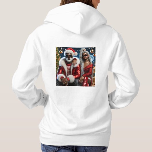 Meneer en mevrouw Santa Folded Wenskaart Hoodie (Achterkant)