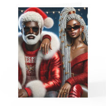 Meneer en mevrouw Santa Folded Wenskaart