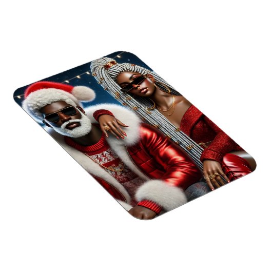 Meneer en mevrouw Santa Folded Wenskaart Magneet (Rechterzijde)