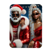 Meneer en mevrouw Santa Folded Wenskaart Magneet (Verticaal)