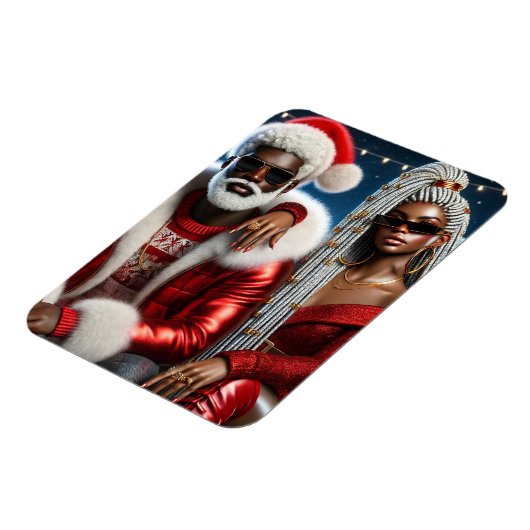 Meneer en mevrouw Santa Folded Wenskaart Magneet (Linkerzijde)