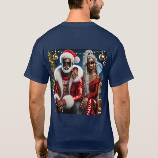 Meneer en mevrouw Santa Folded Wenskaart T-shirt (Achterkant)