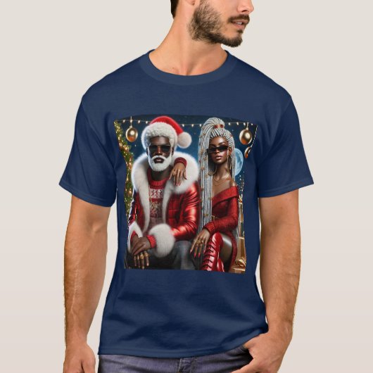 Meneer en mevrouw Santa Folded Wenskaart T-shirt (Voorkant)