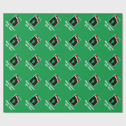 Meneer en mevrouw Santa paar grappige kerst Cadeaupapier (Vlak)