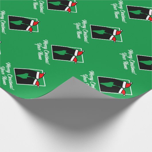 Meneer en mevrouw Santa paar grappige kerst Cadeaupapier (Hoek)