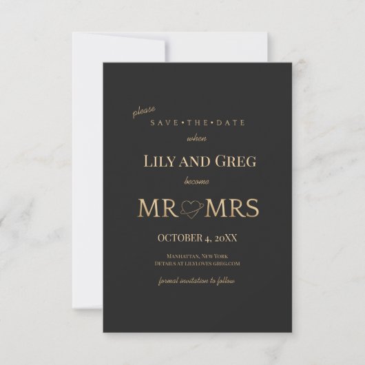 Meneer en mevrouw Save the Date Aankondiging (Voorkant)