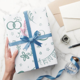 Menéer en mevrouw schattige doedels verpakkings pa cadeaupapier