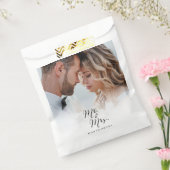 Meneer en mevrouw Script Calligraphy Chic Foto Huw Bedankzakje (Gezegeld)
