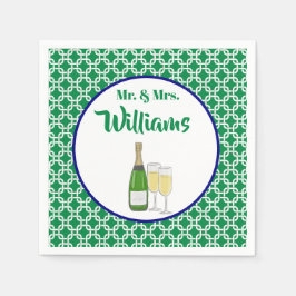 Meneer en mevrouw Script Geometrische champagneflu Servet