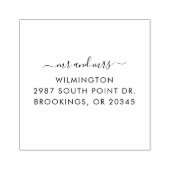 Meneer en Mevrouw Script Retouradres voor Huwelijk Rubberstempel (Afrduk)