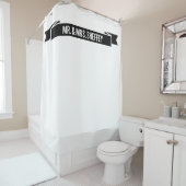 Meneer en mevrouw Sheffey op zwarte lint 9602 Douchegordijn (In situ)