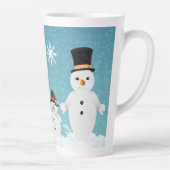 Meneer en mevrouw Snowman Familie Kerstfeest Latte Mok (Rechts)