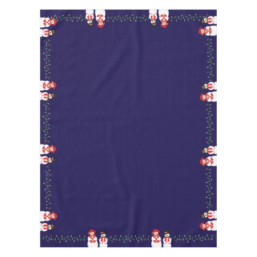 Meneer en mevrouw Snowman Kerstverlichting Tafelkleed (Voorkant)