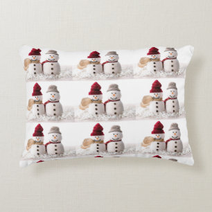 **MENEER EN MEVROUW SNOWMAN KOPPEL" KERST ACCENT KUSSEN