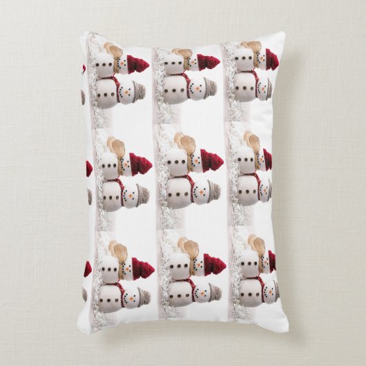 **MENEER EN MEVROUW SNOWMAN KOPPEL" KERST ACCENT KUSSEN (Voorkant(Verticaal))