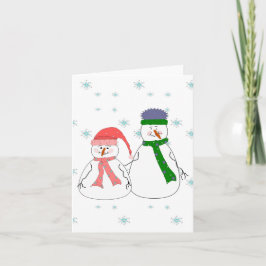 Meneer en mevrouw Snowman Sneeuwende grillige kuns Feestdagen Kaart