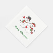 Meneer en mevrouw Snowman Vrolijk Kerstfeest Servetten (Hoek)