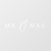 Meneer en mevrouw Stylish Serif Script Wedding Raamsticker (Vel)