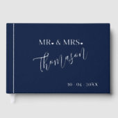 Meneer en mevrouw trouwdag datum goud gastenboek (Voorkant)