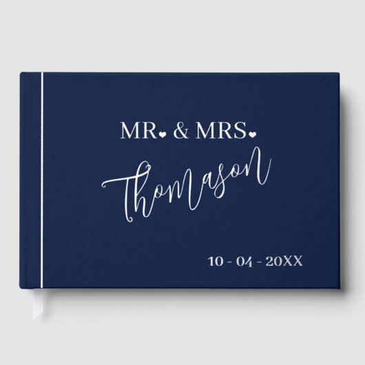 Meneer en mevrouw trouwdag datum goud gastenboek (Voorkant)