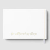 Meneer en mevrouw trouwdag datum goud gastenboek (Achterkant)