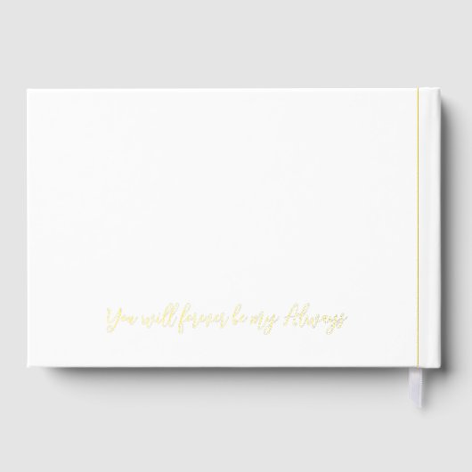 Meneer en mevrouw trouwdag datum goud gastenboek (Achterkant)