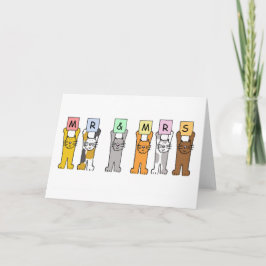 Meneer en mevrouw trouwen gefeliciteerd met cute k kaart