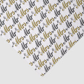 Meneer en mevrouw Tuxedo Gold Sparkle Wedding Tissuepapier (Detail)