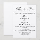 Meneer en mevrouw Uitnodiging (Voorkant / Achterkant)