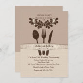 Meneer en mevrouw Utensils Dinner Party Uitnodigin Kaart (Voorkant / Achterkant)