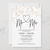 Meneer en mevrouw Verloving Modern Gold verloofd Kaart (Voorkant)