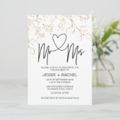 Meneer en mevrouw Verloving Modern Gold verloofd Kaart (Staand voorkant)