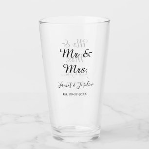 Meneer en mevrouw voegen de naam toe. Datum jaar b Glas