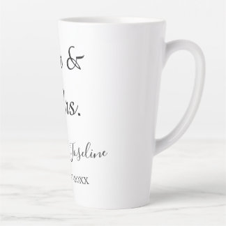 Meneer en mevrouw voegen de naam toe. Datum jaar b Latte Mok