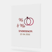 Meneer en mevrouw voegen familienaam datum jaar hu acryl bord (Hoek)